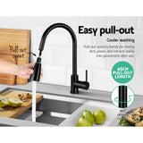 Tap water with Pull-out Mixer Tap Black. Faucet k