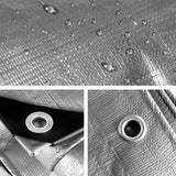 Heavy Duty Cover 3.6x4.8m Tarp Camping Tarps Poly Tarpaulin 180gsm Silver
