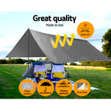 Heavy Duty Cover 3.6x4.8m Tarp Camping Tarps Poly Tarpaulin 180gsm Silver