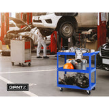 Metal Trolley Tool Cart with 3 Level and Steel Trolley Mechanic Storage Organizer Blue