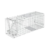 Cage Safe Easy Trap Humane Animal Enclosure Cage 66 x 23 x 25cm  - Silver