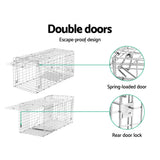 Cage Safe Easy Trap Humane Animal Enclosure Cage 66 x 23 x 25cm  - Silver