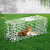 Cage Safe Easy Trap Humane Animal Enclosure Cage 66 x 23 x 25cm  - Silver