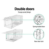 Cage Safe Easy Trap buy Set of 2 Humane Animal Enclosure Cage 66 x 23 x 25cm  - Silver