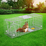 Cage Safe Easy Trap buy Set of 2 Humane Animal Enclosure Cage 66 x 23 x 25cm  - Silver