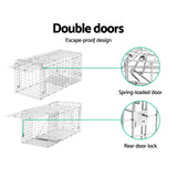 Cage Trap, Humane Animal Trap Cage 94 x 34 x 36cm  - Silver