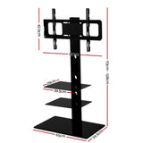 TV Stand 32 to 70 Inch Bracket Mount Swivel Height Adjustable  Black - STAND A L O N E