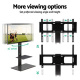 TV Stand for floor Fits 32” to 70 ” Withe shelves with Bracket Shelf Mount -STAND A L O N E