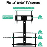 Tv stand 3 Level Floor TV Stand with Bracket Shelf Mount - STAND A L O N E