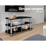 TV Stand TV Storage Media Stand TV Tempered Glass Stand with 3 Tiers