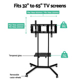 TV Stand floor for 32” to 65” TV with rotating castor wheels screen Modern Practical -STAND A L O N E