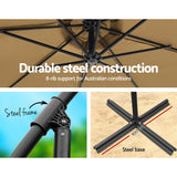 Umbrella 3M Shade Umbrella with Base Outdoor Umbrella Shade UV  as Beige