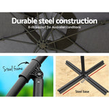 Umbrella 3M Shade Umbrella with Base 50x50cm Outdoor Umbrella Shade UV  in Charcoal