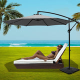 Umbrella 3M Shade Umbrella with Base Big 50x50 cm Outdoor Umbrella Shade UV  in Grey