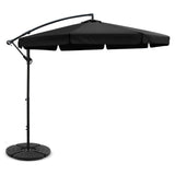 Umbrella 3M Shade Umbrella with Base Outdoor Umbrella Shade UV Black
