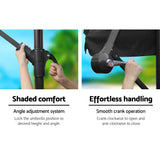 Umbrella 3M Shade Umbrella with Base Outdoor Umbrella Shade UV Black