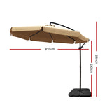 Umbrella 3M Shade Umbrella with Base Big 50x50cm Outdoor Umbrella Shade UV  in  Beige