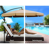 Umbrella 3M Shade Umbrella with Base Big 50x50cm Outdoor Umbrella Shade UV  in  Beige