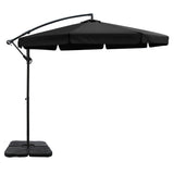Umbrella 3M Shade Umbrella with Base Big 50X50 CM Outdoor Umbrella Shade UV Black