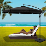 Umbrella 3M Shade Umbrella with Base Big 50X50 CM Outdoor Umbrella Shade UV Black