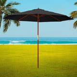 Umbrella 3M Outdoor Pole Umbrella Cantilever Stand Garden Umbrellas Patio Black