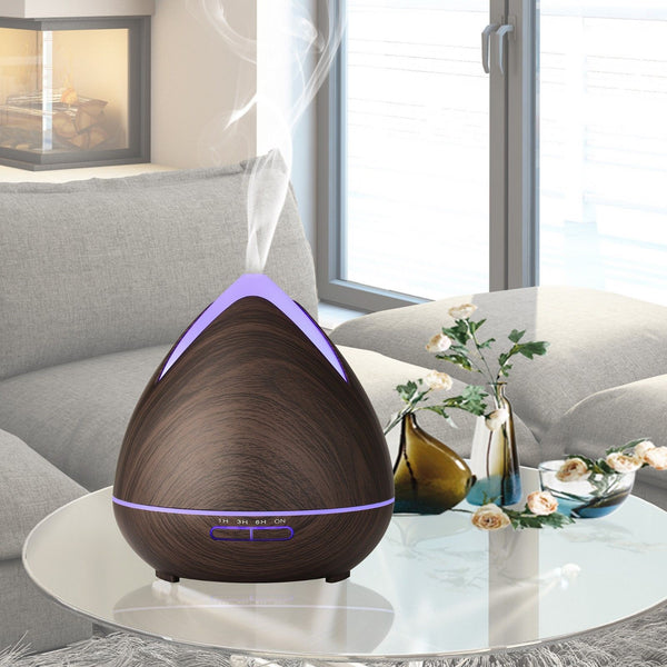 Diffuser with 3 oils Air Humidifier Purify 400ML  Dark Wood Use with Essential Oils Aromatherapy