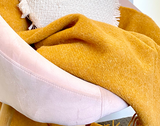 Throw blanket Quality 100% New Zealand wool - Mustard 200 x 140 cm Wool blanket