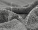 Throw blanket Quality 100% New Zealand wool - Grey Striped 200 x 140 cm Wool Blanket