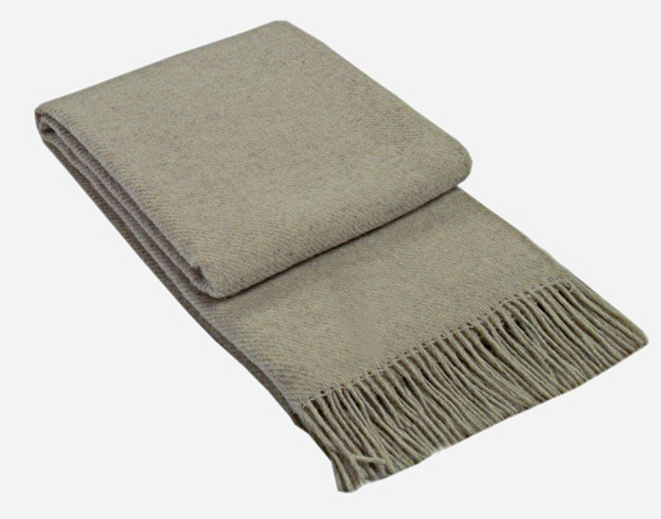Throw blanket Quality 100% New Zealand wool-  Beige 200 x 140 cm Wool Blanket