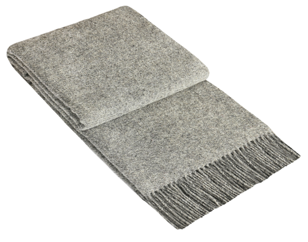 Throw blanket Quality 100% New Zealand wool-  Grey 240x140 cm Wool Blanket