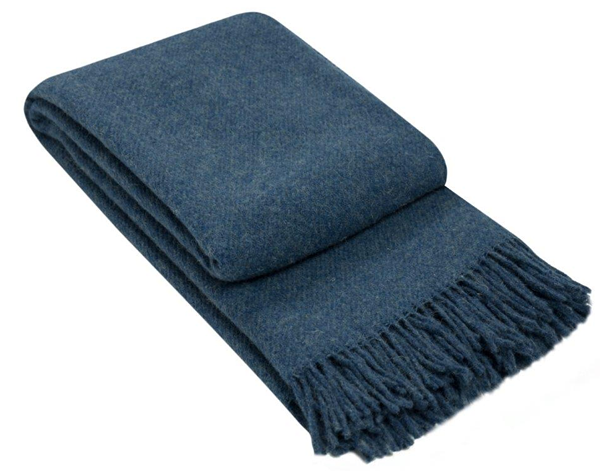 Throw blanket Quality 100% New Zealand wool - Navy 200 x 140 cm Wool Blanket