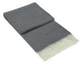 Throw blanket Quality Blend Wool Merino Cashmere - Grey - 200 x 140 cm - See Details