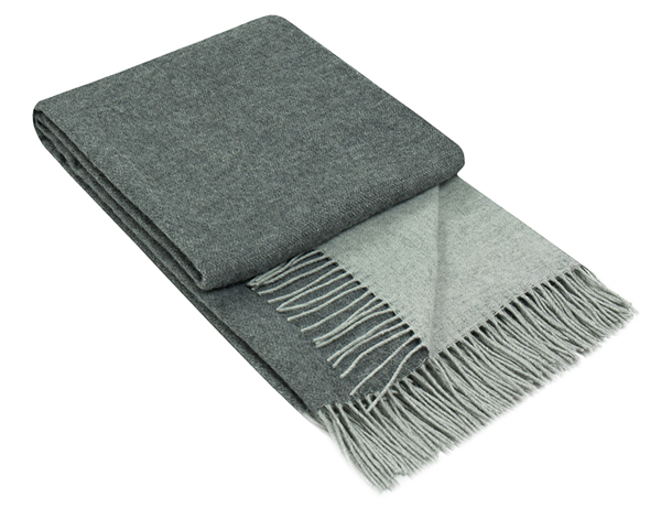 Throw blanket Quality Blend Wool Merino Cashmere - Charcoal - 200 x 140 cm - See Details