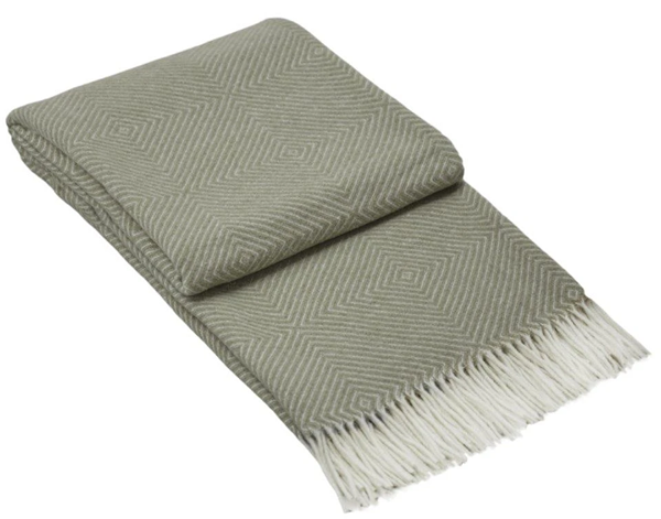 Throw blanket Quality Blend Merino Wool - Light Grey - 200 x 140 cm Wool Blanket- See Details