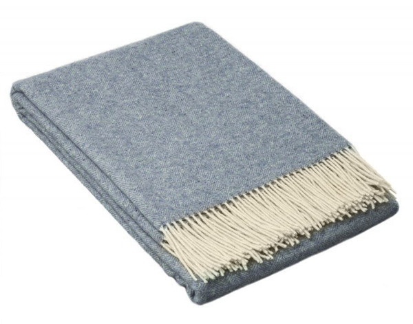 Throw blanket Quality Blend Merino Wool - Blue - 200 x 140 cm Wool Blanket- See Details