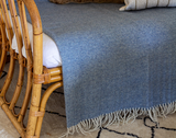 Throw blanket Quality Blend Merino Wool - Blue - 200 x 140 cm Wool Blanket- See Details