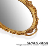 Mirror Oval Wall mirror 38 x 25cm style Antique Gold color