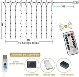 Curtain with lights 8 Modes and Remote Control for Decorations Cool White 3x3 m