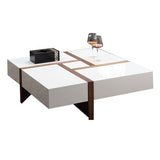 Table Coffee Table Elegant White and Brown smooth, glossy, elegant finish