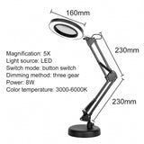 Lamp Desk Table 5 X Magnifying Glass Magnifier Light Clamp Light USB