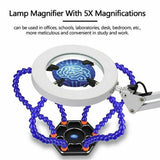 Lamp Desk Table 5 X Magnifying Glass Magnifier Light Clamp Light USB