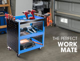 Trolley Cart Storage Three-Tier Metal Rolling Steel Mechanic tool Utility Stand Blue