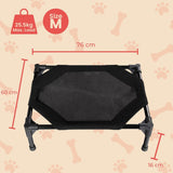 Pet Bed Elevated  (M Black) 81 x 63.5 x 18cm