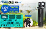 Aquarium Filter fish tank Submersible  1200L/H 22W 1.6m Pond Pump
