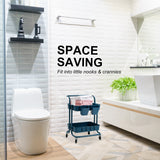 Trolley Cart storage 2 Tier Rack Organiser home or business trolley-blue
