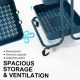 Trolley Cart storage 2 Tier Rack Organiser home or business trolley-blue