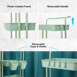 Trolley Cart storage 2 Tier Rack Organiser home or business trolley-green