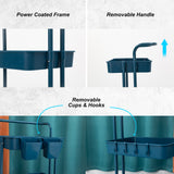 Trolley Cart storage 4 Tier Rack Organiser home or business trolley Black blue