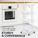 Trolley Cart storage 4 Tier Rack Organiser home or business trolley Green white