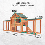 Cage Big  204x45x85cm  2 Storey Large  Run wooden